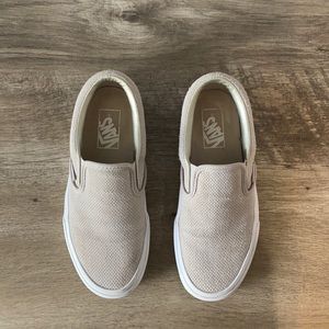 Women’s tan slip on Vans